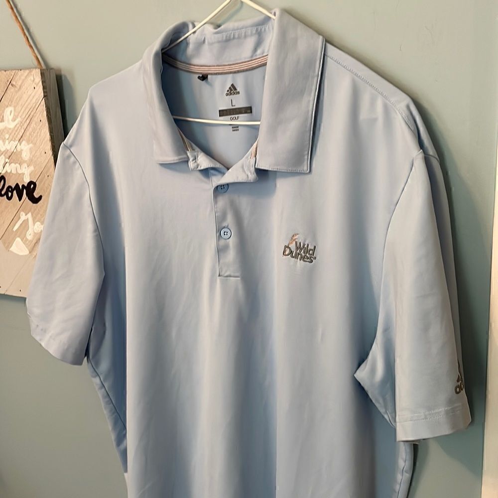 Adidas Light Blue Golf Polo Shirt - L